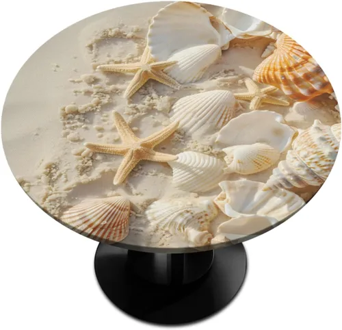 Miniatura 12 de Pardick Mantel Redondo Ajustable de Mandala Bohemia, Cubierta de Tela Redonda, Mantel Impermeable Antiarrugas con Borde Elástico, Decorativo