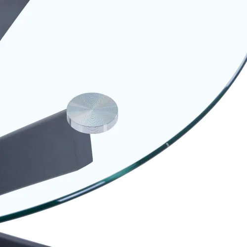 Miniatura 5 de Mesa de comedor redonda para 2-4, 31.5 pulgadas, mesa de cocina pequeña de vidrio templado con patas negras de metal, mesa de comedor moderna