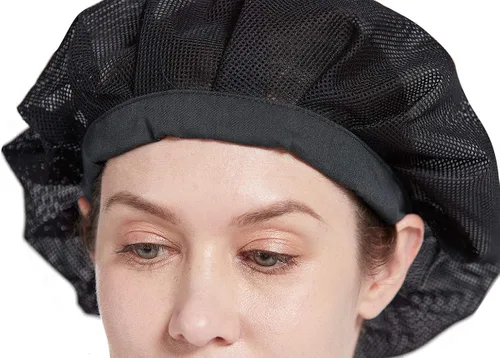 Miniatura 4 de Nanxson 3 gorras de chef CF9060 para servicio de alimentos, redes para el cabello, gorra de malla para cocinar