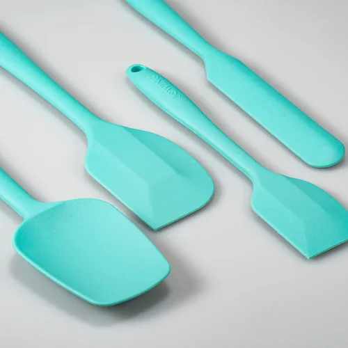 Miniatura 6 de Juego de 4 espátulas de silicona, espátulas de goma flexibles resistentes al calor y antiarañazos para hornear y cocinar con núcleo de acero