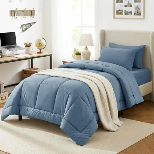 Miniatura 36 de CozyLux Juego de edredón tamaño King, color verde oliva, 7 piezas en una bolsa, edredón verde tamaño King, juegos de ropa de cama para todas
