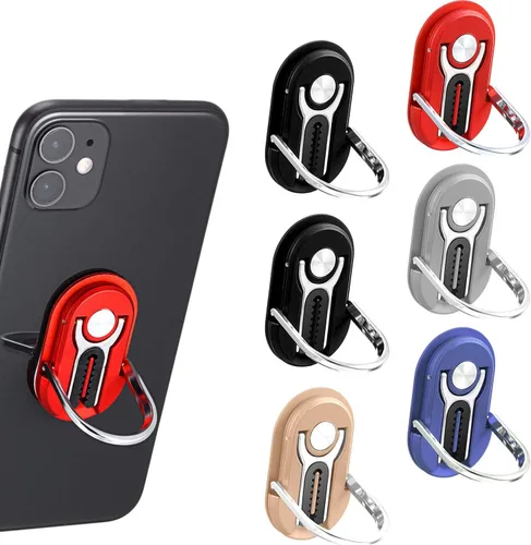 Soporte de teléfono móvil multiusos 3 en 1, 6 piezas, rotación de 360 grados, soporte de anillo para teléfono celular para el hogar, 5 colores