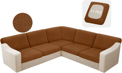 Miniatura 39 de HDCAXKJ - Fundas impermeables para cojín de sofá modular, fundas elásticas para cojín de sofá de esquina, fundas protectoras de muebles de jacquard
