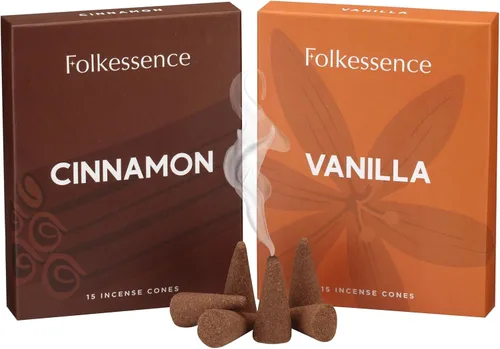 Miniatura 12 de Folkulture Conos de Incienso Perfumados Juego de 6 (120 Conos) con Porta Conos de Incienso Incienso de Lavanda, Palo Santo, Incienso de Sándalo