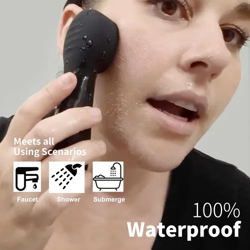 Miniatura 3 de Cepillo Exfoliante Facial de Silicona, NågraCoola CLIE 2.0 Cepillo de Limpieza Facial, Recargable, Impermeable, Cepillo Exfoliante Facial para Negro