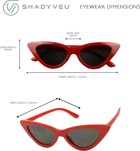 Miniatura 4 de ShadyVEU Gafas de sol estilo ojo de gato retro vintage estilo clásico de los años 90 con montura alta para niños