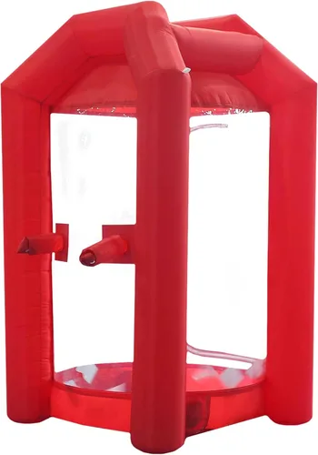 SAYOK Cabina inflable de dinero con soplador de aire para eventos, promoción (rojo, 4.92 x 4.92 x 8.2 pies)