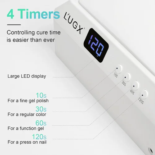 Miniatura 6 de L'UGX Lámpara Profesional de Curado de Uñas para Secador de Esmalte en Gel 72W Luces LED UV para Uñas con Almohada Reposabrazos y Bandeja Retráctil
