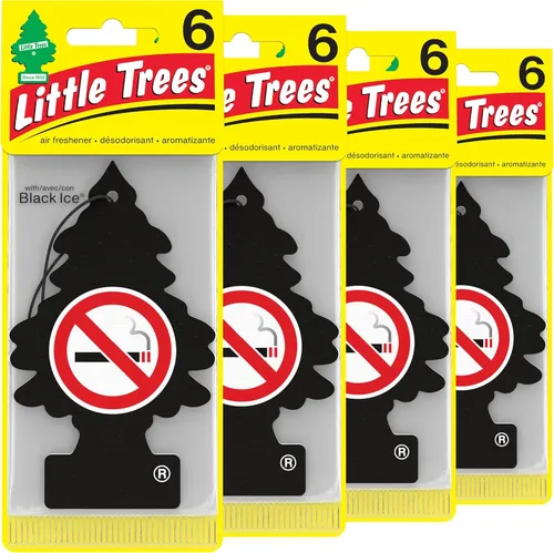 Miniatura 18 de Little Trees - Ambientador de árbol colgante que proporciona un aroma de larga duración para tu hogar o tu auto. Aroma Black Ice, 24 unidades Negro