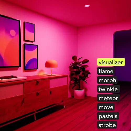 Miniatura 8 de LIFX Luz descendente empotrable inteligente sin lata de 4 pulgadas, borde deflector profundo, RGB + blanco sintonizable (1500-9000 K), control