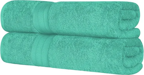 Miniatura 35 de Superior Juego de 2 toallas de baño de fibra larga 100% algodón peinado de 27.64 oz/m², para baño, ducha, cocina, súper suave, afelpado, altamente