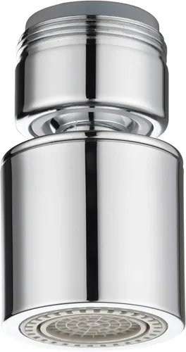 CIENCIA Aireador de grifo de agua giratorio de doble función de 360 grados con rosca macho M24, aireador de bajo flujo para grifo de fregadero de