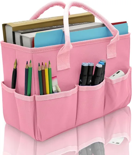 Miniatura 9 de Cupohus - Bolsa de almacenamiento para organizador de arte y manualidades con bolsillos y asas, organizador portátil de tela Oxford para maestros