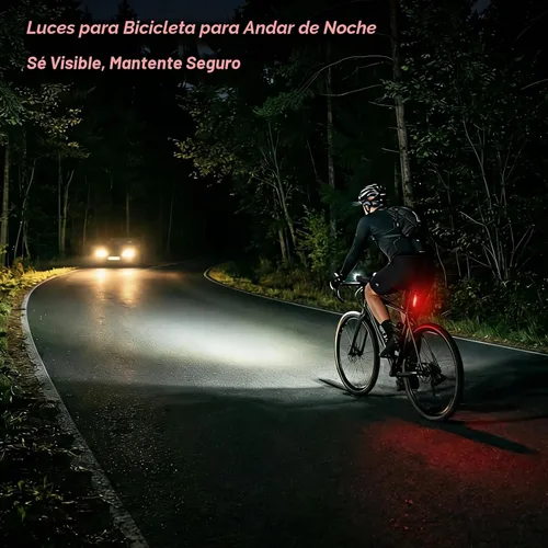 Miniatura 6 de Ascher Ultra Bright USB Rechargeable Bike Light Set, Powerful Bicycle Front Headlight and Back Taillight, 4 Light Modes, Easy to Install for Men