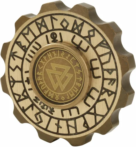Freelove Juguete para ansiedad vikingo con diseño de pirata y chismes, juguete giratorio de metal de cobre para adultos, rodamiento premium para 4 ~
