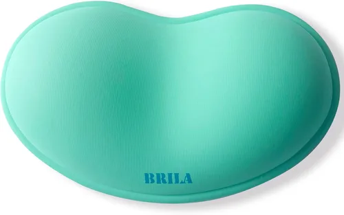 BRILA Reposamuñecas ergonómico de silicona para mouse, gel de sílice refrescante, almohadilla de soporte de muñeca de piel sintética para oficina y