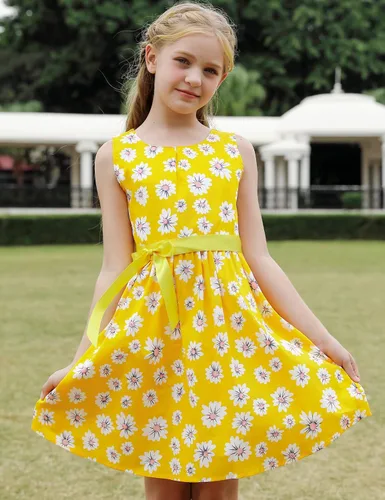 Miniatura 55 de Vestido de verano para niña, de algodón, con diseño floral