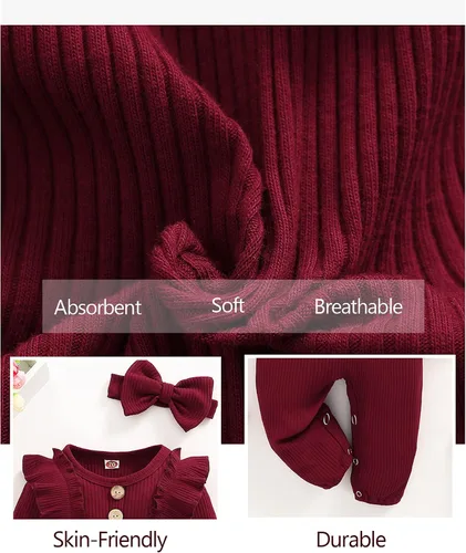 Miniatura 5 de Mioglrie Ropa de bebé recién nacida, mameluco de algodón para recién nacido, traje para niñas