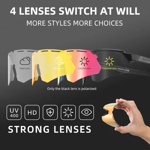 Miniatura 2 de ROCKBROS Gafas de sol deportivas polarizadas para hombres, para béisbol, ciclismo, protección UV400 para mujeres y hombres Azul