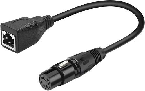 XLR - Cable adaptador RJ45 de 5 pines, hembra a RJ45 hembra a RJ45, cable convertidor adaptador DMX (11.8 in/12 pulgadas)
