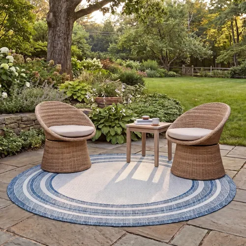 Miniatura 72 de SAFAVIEH Alfombra lavable al aire libre Courtyard Collection – 4' x 5'7", beige oscuro y beige, no desprende pelusa y fácil de limpiar, ideal