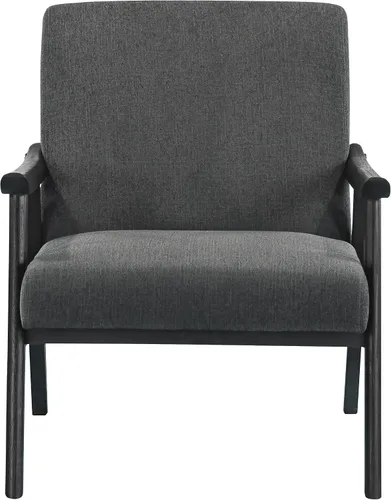 Miniatura 4 de OSP Home Furnishings Weldon Mid-Century - Sillón moderno, tela de carbón con marco acabado negro