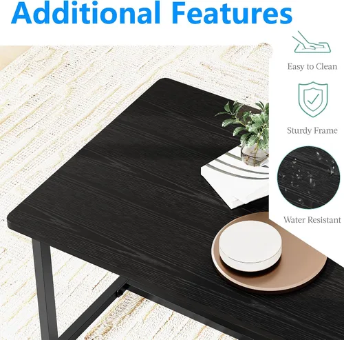 Miniatura 4 de Mesa de centro para sala de estar, mesas centrales rectangulares modernas para espacios pequeños, muebles industriales, mesas auxiliares de sofá