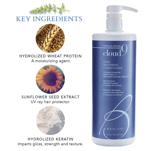 Miniatura 5 de Brocato Acondicionador restaurador diario Cloud 9, 32 onzas Acondicionador hidratante y revitalizante Miracle Repair Restaura el cabello dañado