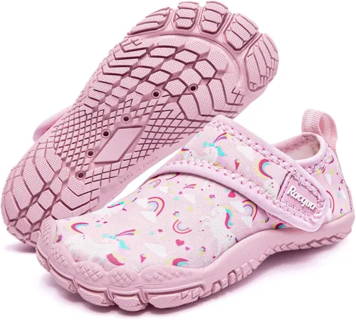 Miniatura 3 de Racqua Zapatos acuáticos sin cordones para niños y niñas pequeños, de secado rápido, zapatos acuáticos descalzos (niños pequeños)