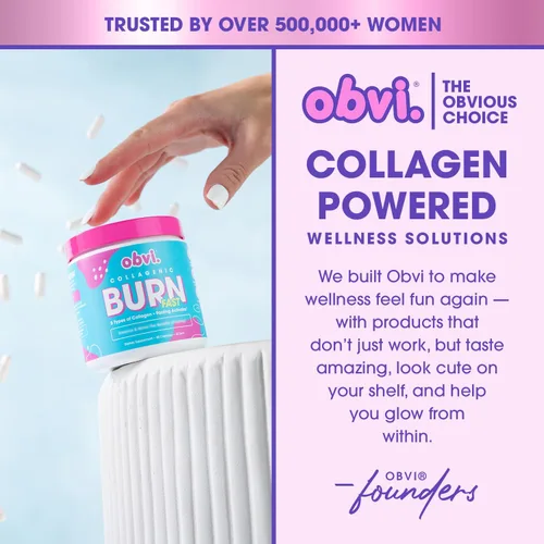 Miniatura 7 de Obvi Multi Collagen Burn Fast Péptidos de colágeno hidrolizados tipos I, II, III, V, X Keto y sin gluten 30 porciones