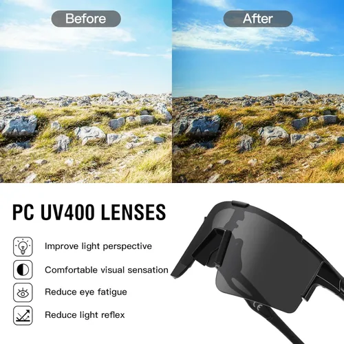 Miniatura 5 de DUCO Gafas de sol deportivas para hombre, gafas de sol de ciclismo, gafas de sol de béisbol juveniles, ligeras, TR90, gafas de marco DC0032