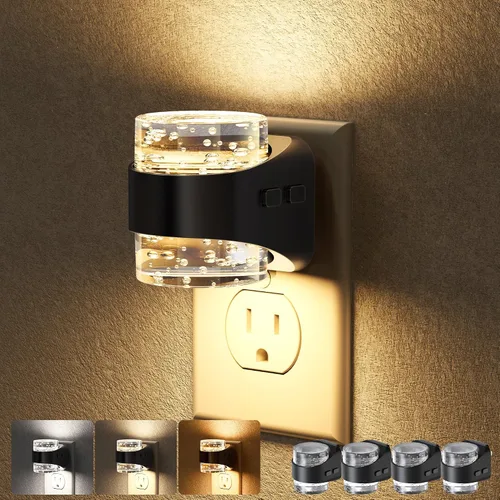 Miniatura 11 de Briignite - Luz nocturna LED enchufable en la pared - Luz nocturna regulable con diseño de burbuja 3000K/4000K/5000K y 3 niveles de brillo