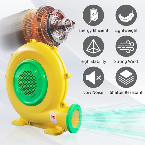Miniatura 3 de Soplador de aire de 480 W, 0.64 HP, potente soplador inflable de casa de rebote, bomba de ventilador eléctrico portátil perfecta para casa