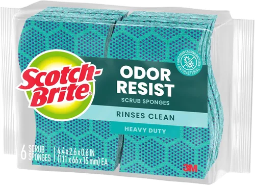 Miniatura 2 de Scotch-Brite - Esponjas resistentes para restregar con resistencia a los olores, aptas para lavavajillas, esponjas de cocina para fregado intenso