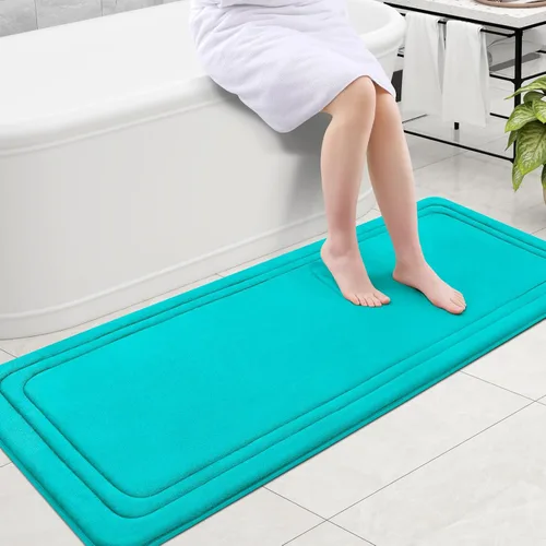 Miniatura 39 de Grandaily Alfombra de baño de espuma viscoelástica de 24 x 16 pulgadas, ultrasuave, antideslizante y absorbente, lavable a máquina, cómoda alfombra