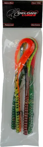 Miniatura 5 de Delong Lures Juego de Señuelos de Pesca para Lubina, Cebo de Natación Pre-aparejado Sin Maleza de 10 pulgadas, Señuelos de Pesca para Lubina