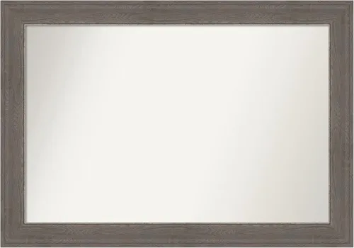 Miniatura 511 de Amanti Art Espejo de pared personalizado no biselado (24.5 x 24.5 pulgadas), marco gris marrón alta, varios tamaños personalizados, espejo de baño
