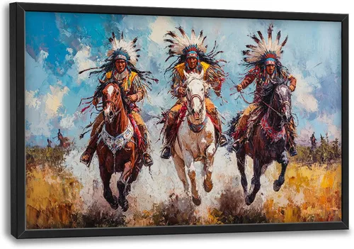 Miniatura 27 de Arte de pared grande de soldado para sala de estar, bandera patriótica de Estados Unidos, decoración en lienzo con marco militar, impresiones