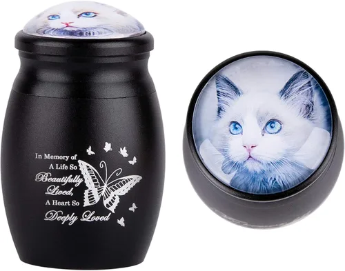 Miniatura 13 de Bivei Urnas pequeñas para cenizas humanas, urna personalizada de recuerdo con foto y texto para hombres y mujeres, mini urnas para adultos