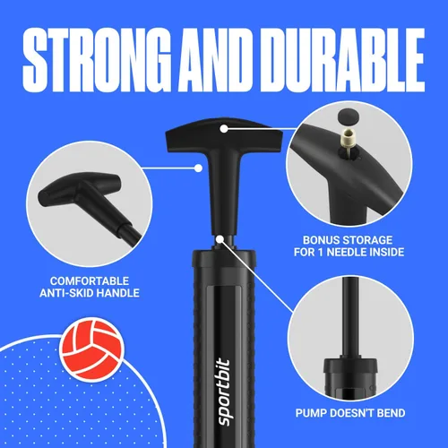 Miniatura 3 de SPORTBIT Bomba de bola para pelotas deportivas – Sistema de inflado de empuje y tracción – Bomba de mano para todas las pelotas de ejercicio – Bomba