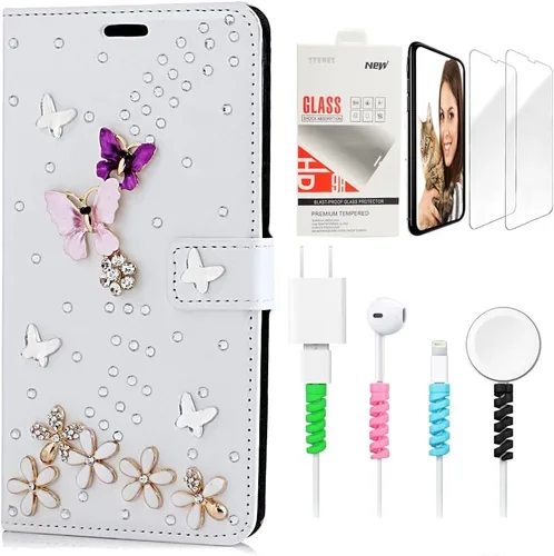 Miniatura 12 de Bling SSBLDwSPCPSeries-15 - Funda de piel con tapa y protector de pantalla y cable
