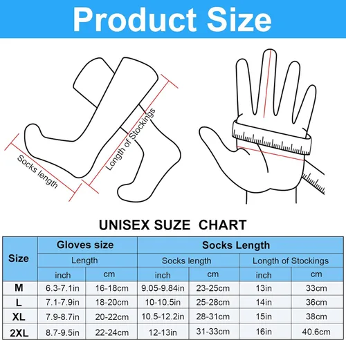 Miniatura 3 de Suhine 2 pares de guantes calentados y calcetines para manos y pies para hombres y mujeres, guantes con batería recargable, guantes de invierno