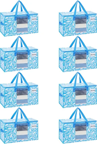 Miniatura 22 de VENO Paquete de 4 bolsas de mudanza resistentes, bolsas de almacenamiento de ropa y edredón con ventana transparente, suministros de embalaje