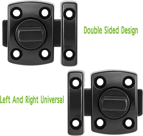 Miniatura 6 de INIRET Paquete de 2 pestillos de cerrojo giratorio para puerta, cerradura de puerta de seguridad, cerradura de puerta para mascotas, muebles