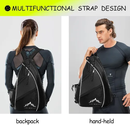Miniatura 7 de Himal - Bolsa de pickleball ajustable, tenis, bolsa de raqueta, mochila de pickleball con soporte para botella de agua para hombres