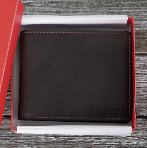 Miniatura 4 de Carteras personalizadas para hombres regalos personalizados para hombres cartera personalizada para hombres cuero de grano completo grabado