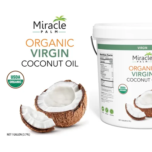 Miniatura 3 de Miracle Palm Aceite de coco virgen, 128 onzas líquidas (paquete de 1), orgánico USDA, sin OMG, crudo y sin refinar, ideal para la piel, el cabello