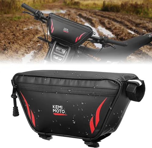 Miniatura 11 de KEMIMOTO Bolsa de manillar de motocross - Bolsa de almacenamiento impermeable para manillar de motocicleta, compatible con Sur-Ron Light Bee X, S