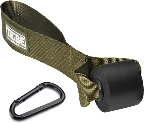 Miniatura 11 de Tribe Lifting Anclaje de banda de resistencia ajustable, anclaje de puerta con 5 bucles y anillos de metal, correa de nailon duradera para Correa