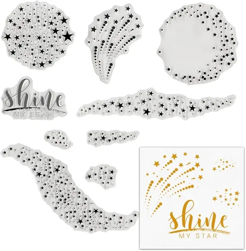 Miniatura 9 de 4 PCS Sellos Transparentes de Fondo de Pared para Hacer Tarjetas y Decoraciones de Álbumes de Fotos, Sellos de Goma Transparente de Pared
